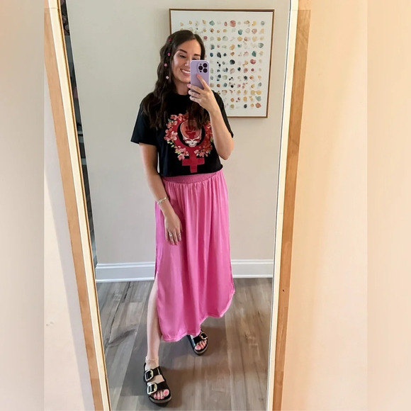 AERIE SHINE Satin MIDI SKIRT Lady’s Size XS NWT - Picture 8 of 8